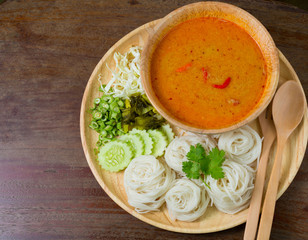 Thai rice vermicelli, usually eaten with curries.