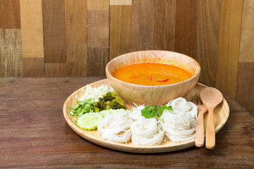 Thai rice vermicelli, usually eaten with curries.