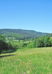 Fototapeta na wymiar der Grosse Inselsberg im Thüringer Wald nahe Schmalkalden und Meiningen,Deutschland