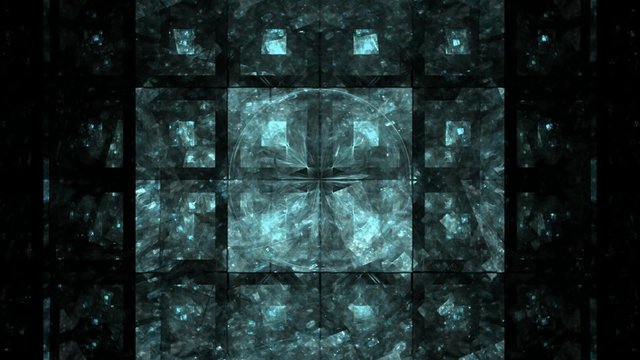 Blaue Quadrate auf schwarzem Grund, Endlosschleife