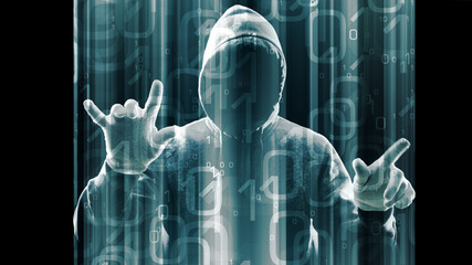 Cyber crime in network, spy stealing important data