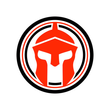 Spartan Helmet Circle Emblem