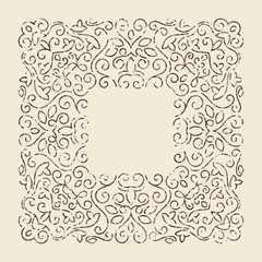 Elegant luxury floral design template in grunge style. Monogram identity, business sign, logo design. Lineart vector illustration.