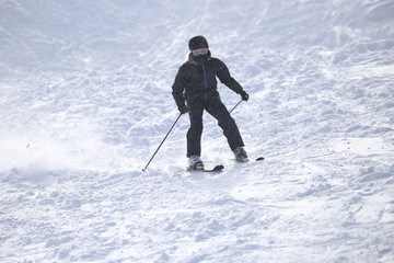 people skiing in the winter