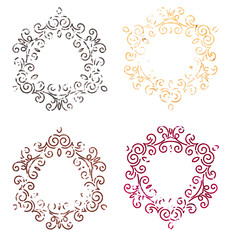 Elegant luxury floral design template in grunge style. Monogram identity, business sign, logo design. Lineart vector illustration.