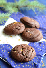 Chocolate cookies with peanut butter