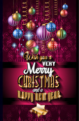 Naklejka premium 2016 Christmas and Happy New Year Party flyer