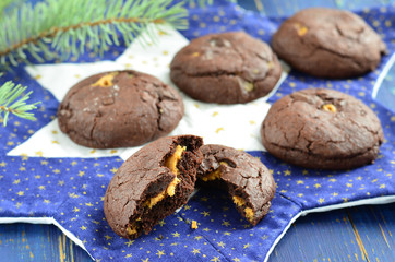 Chocolate cookies with peanut butter