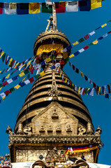 stupa in the monkey temple at Kathmandu
