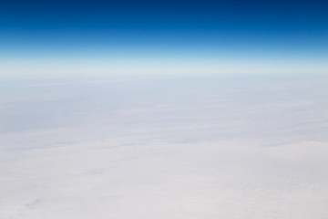 sky with clouds view from the airplane