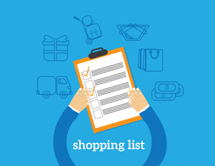 shopping list flat illustration eps10
