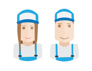 Vector worker set - Flat Mechanic