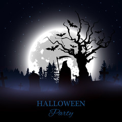Halloween party poster. Vector illustration