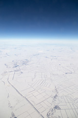 winter. view from the airplane