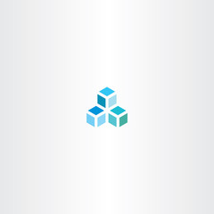 blue cube vector logo icon element