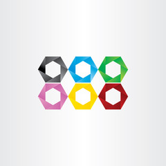 Fototapeta premium colorful hexagon icon vector frame set