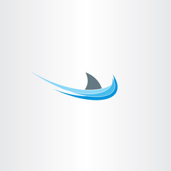 Obraz na płótnie Canvas shark sign sea water wave icon