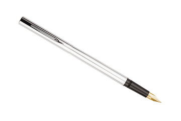 Naklejka premium Silver fountain pen