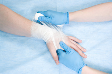 nurse bandages hands