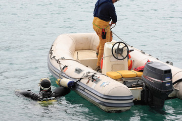 Obraz premium Gommone immersioni