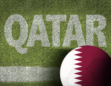 Qatar Ball in a Soccer field