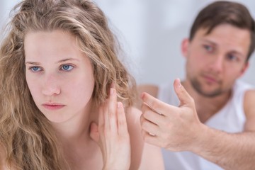 Woman being angry on husband