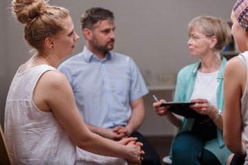 Group of people during psychotherapy