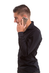 Fototapeta premium Boy at the phone