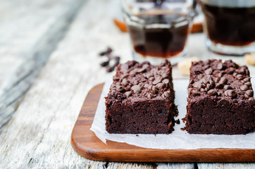 red beans chocolate chips brownie