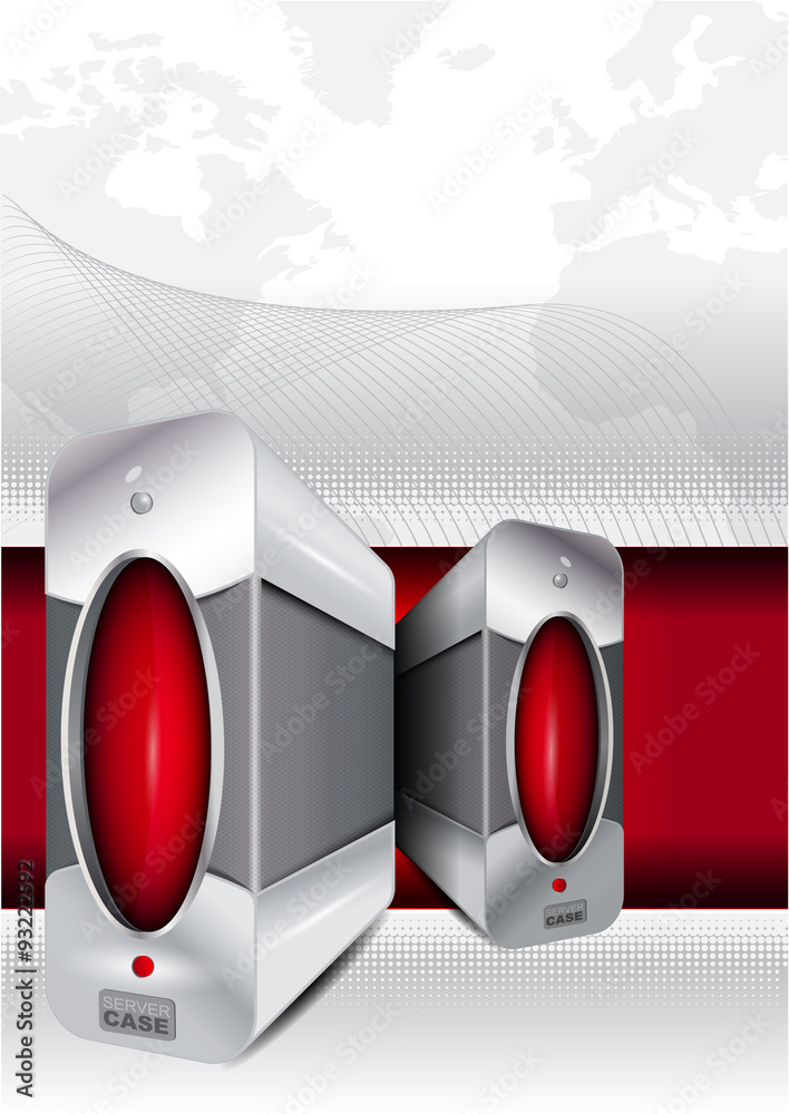 Leinwandbilder abstract vector background with a computer or server case