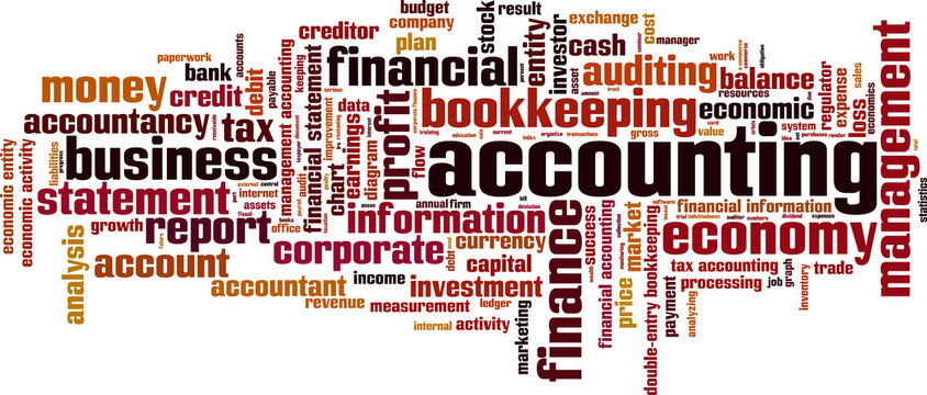 Accounting word cloud concept. Vector illustration