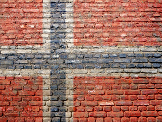 Norway flag painted on a wall