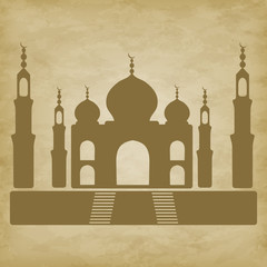 Taj Mahal on grunge background