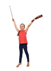 girl with violin and bow