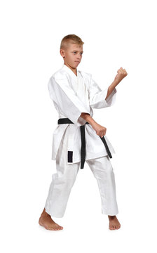 karate boy  with black belt
