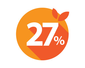 27 Percent Discount Logo Orange circle