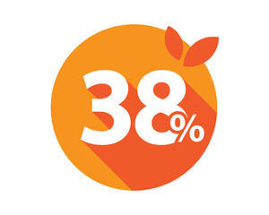 38 Percent Discount Logo Orange circle