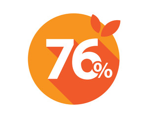 76 Percent Discount Logo Orange Circle