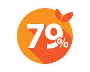 79 Percent Discount Logo Orange Circle
