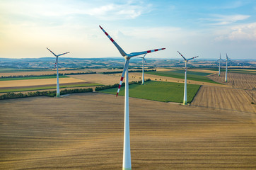 Aerial view on the windmills