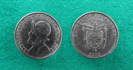 Четверть бальбоа. Аверс и реверс. (Макро).