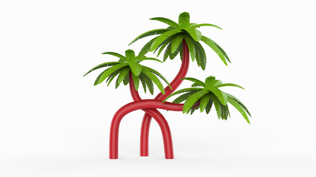 palm tree cartoon style art