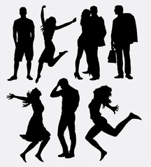 man, woman, and couple silhouettes. Good use for symbol, logo, web icon, mascot, or any design you want. Easy to use.