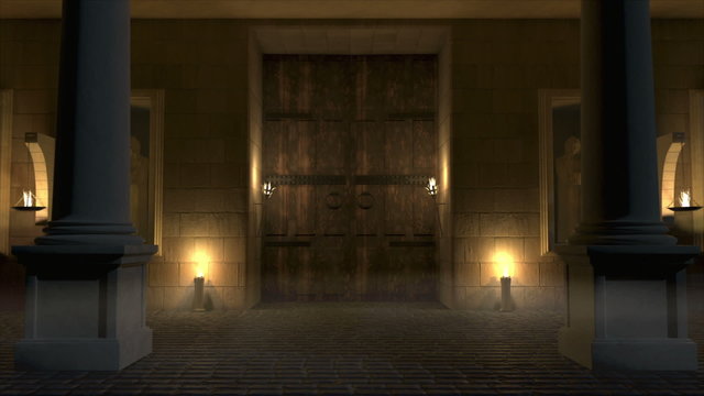 Temple Exterior Flying Camera