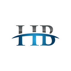 HB initial company swoosh logo blue