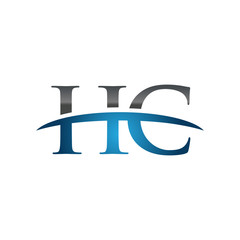 HC initial company swoosh logo blue