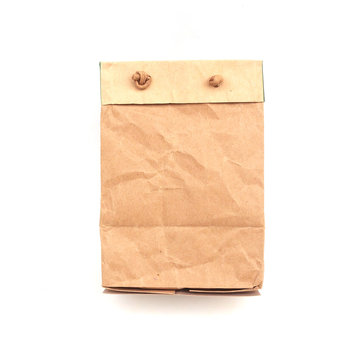 Brown bag paper on white background