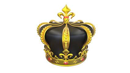 Golden crown beautiful design on white background for king queen