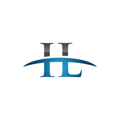 IL initial company swoosh logo blue