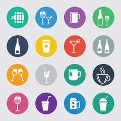 Vector drinks & beverages icons set